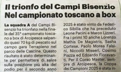 QN La Nazione – Il trionfo del Campi Bisenzio nel Campionato Toscano a box